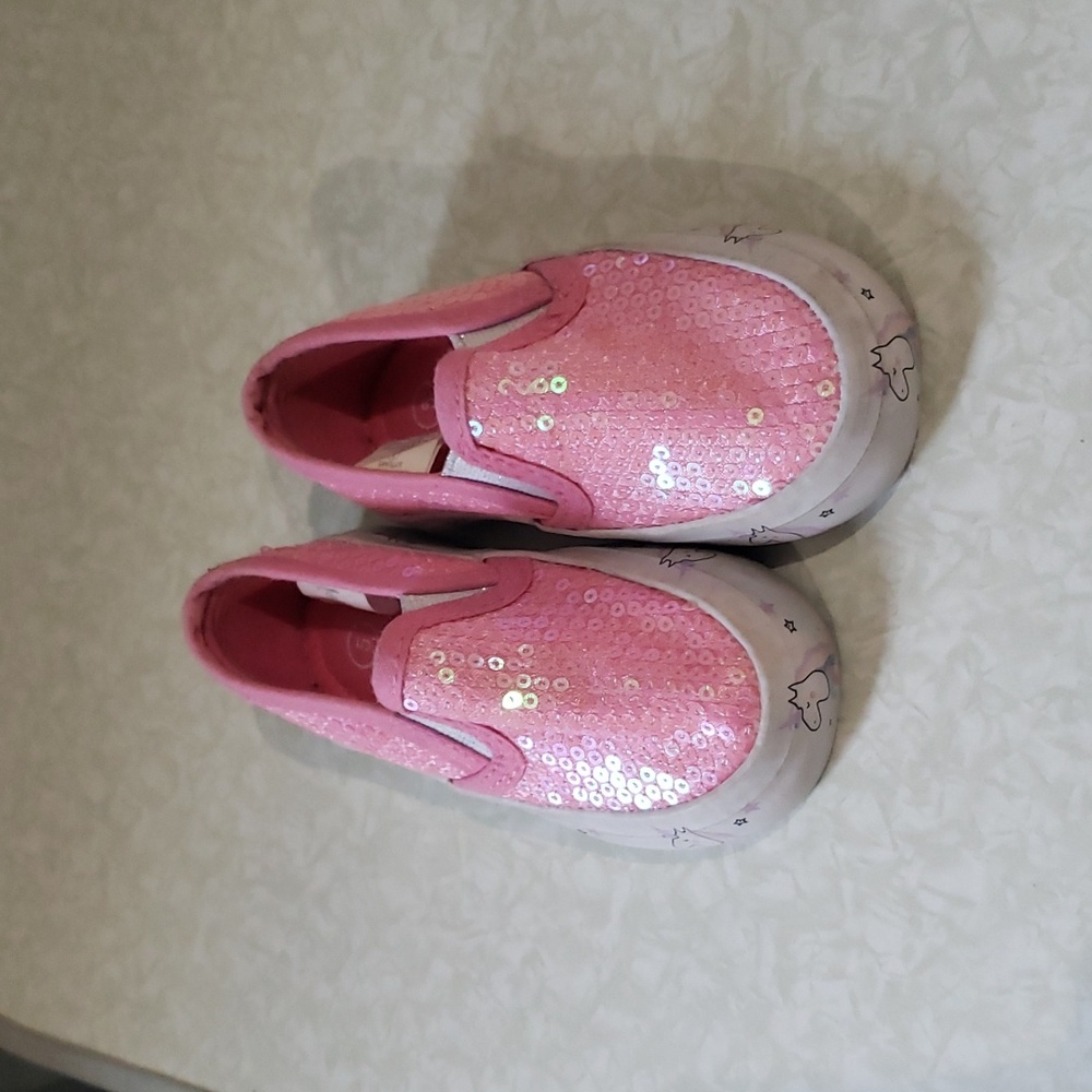 US Sports‎ pink sequin shoes with unicorn design size 5